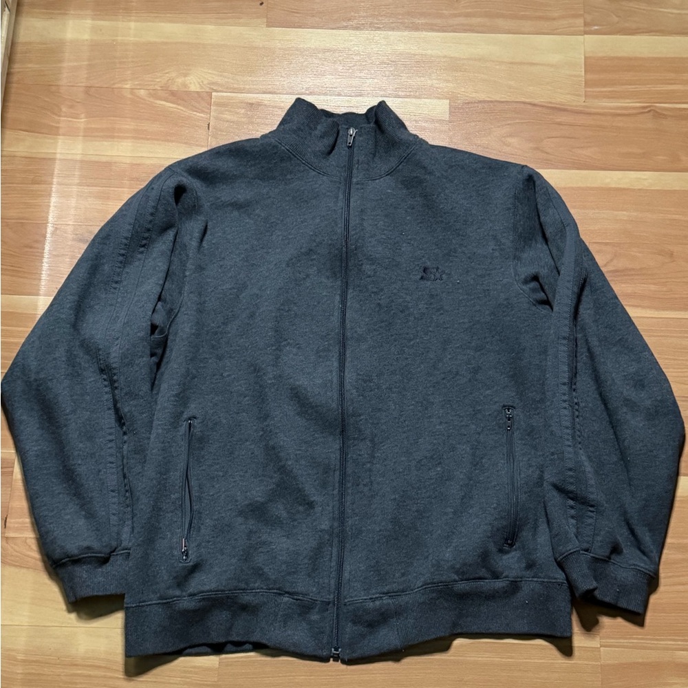 STARTER Men's Charcoal Zip-Up Sweater